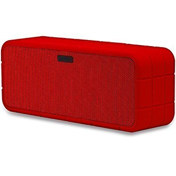 TANNC Bluetooth Speaker, Portable Wireless Speaker, Classic Bluetooth Speakers with Silicone Outer Shell and 3.5mm Audio Cable, Works for iPhone (Red)