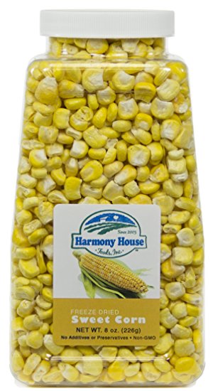 Harmony House Foods Freeze-Dried Whole Corn (8 oz, Quart Size Jar)
