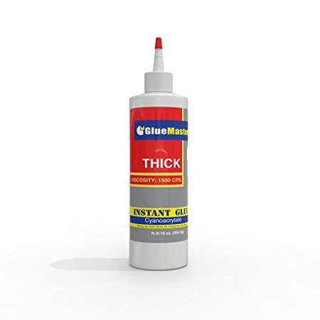 Super Large 16 OZ (453-gram) Bottle with Protective Cap - Thick 1500 CPS Viscosity - Great for General Repairs, Woodworking and Hobby Projects - Best CA Glue on Cyanoacrylate Market
