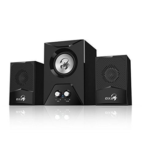 Genius Gaming Speaker SW-G2.1 500 - 2.1 Channel Wooden Subwoofer Speaker with Deep Bass / RMS 15 Watts / Crystal Clear Sound for PC, Desktops, Mac, Laptops, Game Consoles, Tablets & Smartphones