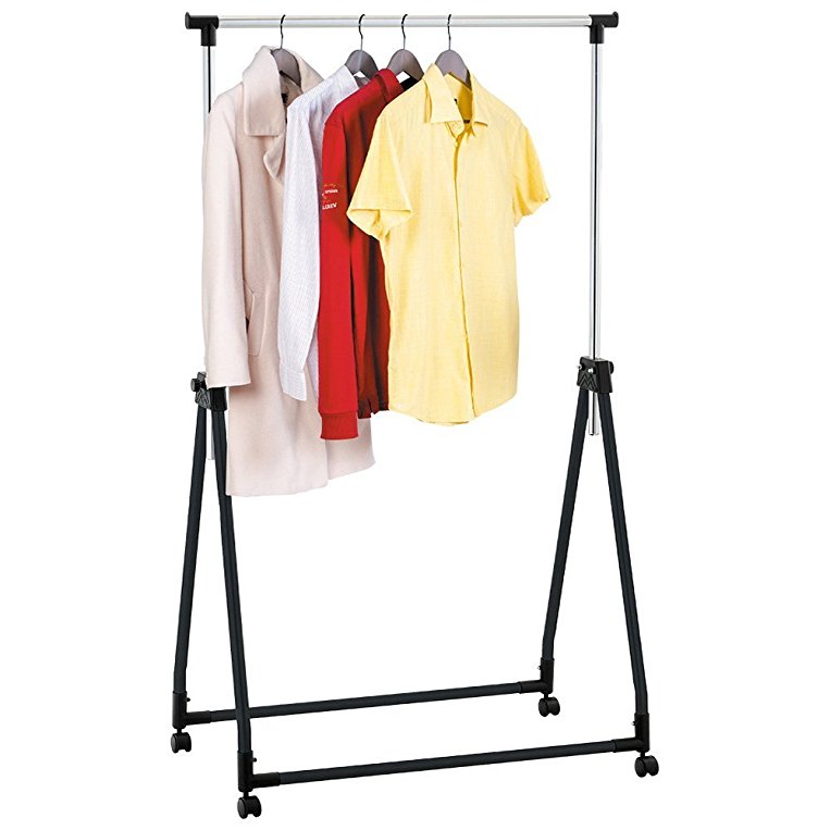 Tatkraft Halland Collapsible Adjustable Clothes Rack Hanger on Wheels 89X49X99-167cm