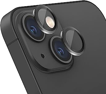 Uniwit Camera Lens Protector designed for iPhone 13/13 Mini,Aviation Aluminum 3D Ring,9H Tempered Glass,360 degree Protection,HD Clarity,4 Layers Unique Design,Full Coverage(Black-iPhone 13/13 Mini)