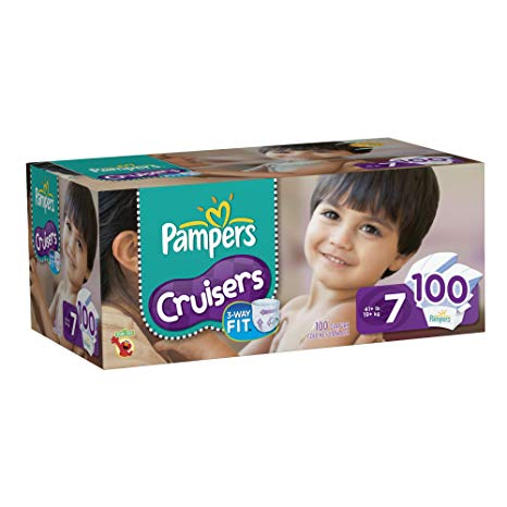 Pampers Cruisers Diapers, Economy Pack Plus, Size 7, 100 Count