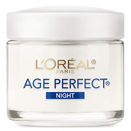 L'Oreal Paris Skin Care Night Cream, Age Perfect Anti-Aging Night Cream Face Moisturizer with Soy Seed Proteins, 3.4 Ounce
