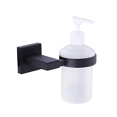 Kes Bathroom Lavatory Soap Lotion Dispenser Pump Wall Mount with SUS304 Stainless Steel Post, Black Finish, A2490-BK