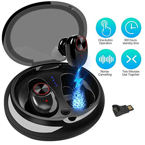 JUHANG Wireless Ear Buds 6 Hours Play Bluetooth 5.0 Headphones Wireless Headset Earphone with 500mAh Charging Box, 3D Stereo Sound, Built in Microphone & Dual Speakers for Phone Calls