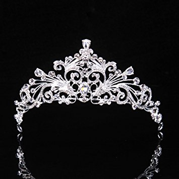 Topwedding Rhinestone Flower Blossom Inspired Wedding Tiara Headband Bridal Tiara Crown Prom Pageant Headpieces