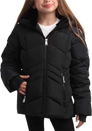 DKNY Girls' Winter Coat - Sherpa Fur Lined Heavyweight Quilted Puffer Parka - Insulated Winter Ski Jacket for Girls (4-16)