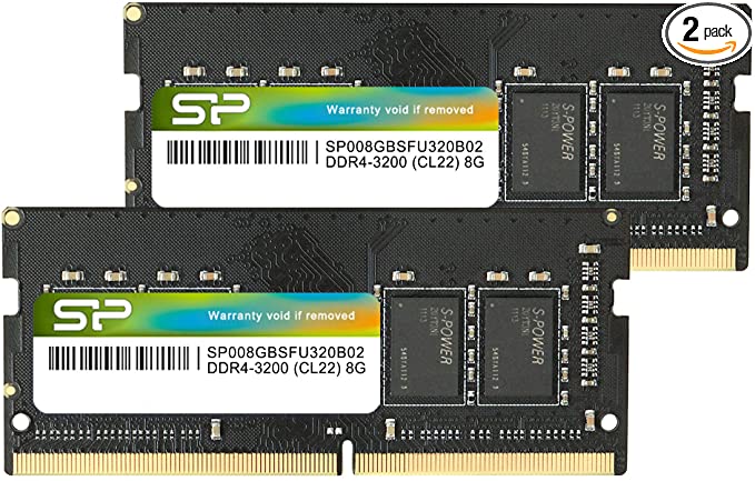 Silicon Power DDR4 16GB (2x8GB) 3200MHz 260 pin CL22 1.2V SODIMM Laptop Memory