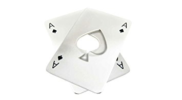 Life VC ® 2 Piece Slim Style Credit Card Size Casino Poker Bottle Opener for Your Wallet - Stainless Steel