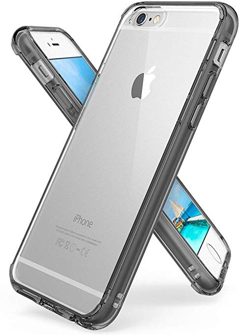 Ringke Fusion Designed for iPhone 6S Case, iPhone 6 Case, Crystal Clear PC Back TPU Bumpe- Smoke Black