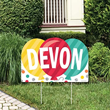 Big Dot of Happiness Personalized Colorful Happy Birthday - Lawn Party Decorations - Custom Birthday Party Name Yard Sign