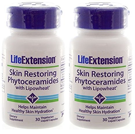 Life Extension Skin Restoring Phytoceramides w/ Lipowheat 30 caps (2 Pack) by Life Extension