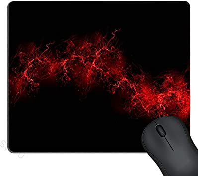 SSOIU Black Background Red Color Paint Explosion Burst Red Black Mouse Pad Rectangle 240x200x3mm