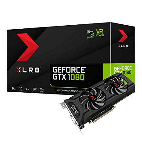 PNY NVIDIA GeForce GTX 1080 8GB XLR8 Gaming Overclocked Graphics Card (VCGGTX10808XGPB-OC2)