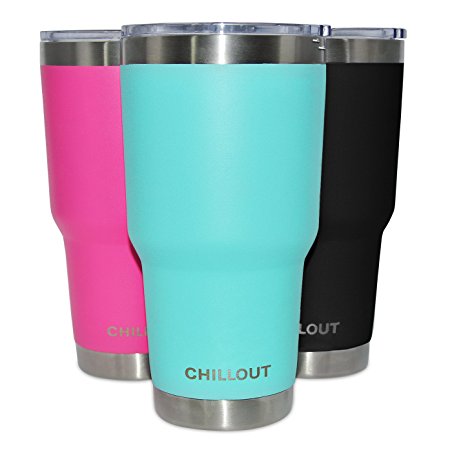 Stainless Steel Tumbler 30 oz with 100% No Leak Spill Proof Lid - Premium Quality Double Wall Vacuum Insulated Large Travel Coffee Mug for Hot & Cold Drinks - Powder Coated Tumbler, Aqua Blue Tumbler
