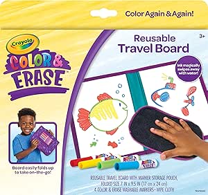 Crayola Color & Erase Drawing Board for Kids, Travel Coloring Kit, Drawing Toy, Toddler Coloring Set, Gift for Kids, 3