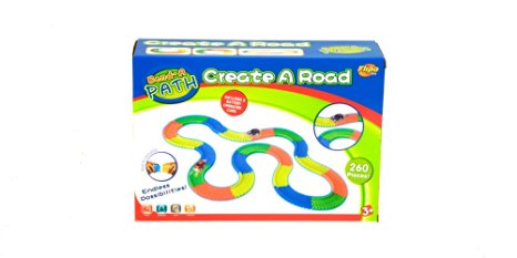 Bend A Path 13' Glow-in-the-Dark Track with 2 Light-Up SUVs, Batteries and Carry Bag