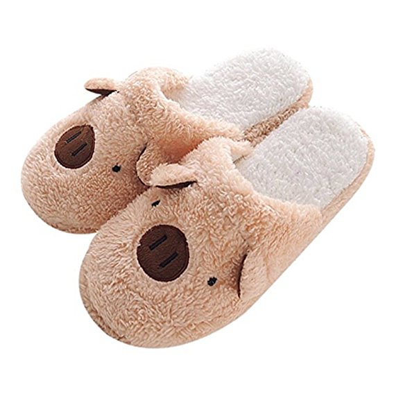 Womens Indoor Warm Fleece Slippers, Ladies Girls Cute Cartoon Winter Soft Cozy Booties Non-slip Plush Mules Home Bedroom Slip-on Shoes Ankle Boots