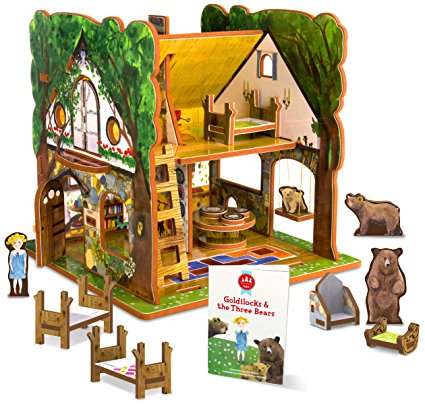 Goldilocks and the Three Bears Toy House and Storybook Playset