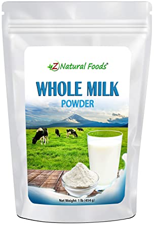 Powdered Whole Milk - Shelf Stable Dry Milk Powder - Dried For Emergency Long Term Food Storage - Great For Cooking, Baking, Cereal, Coffee, & Tea - Non GMO & Gluten Free - 1 lb