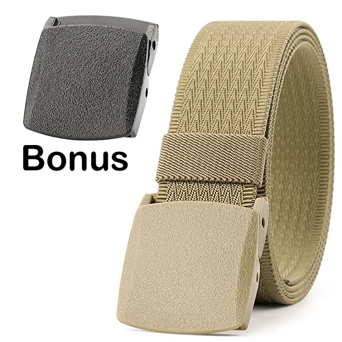 JASGOOD Unisex Nickel Free Belt 1.5 In Nylon Adjustable Web Belt with Plastic Buckle