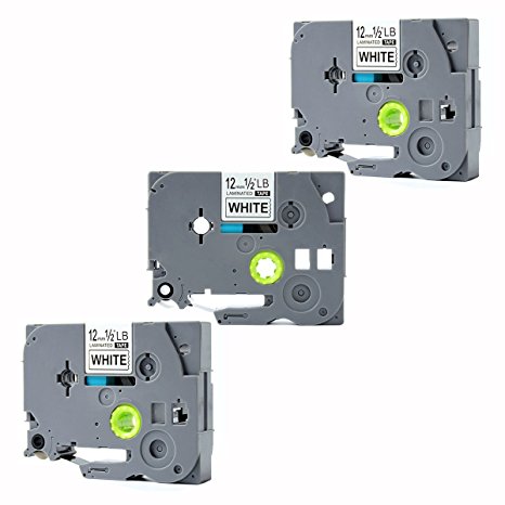 TZe-231 Label Tape, LaBold 3 Pack Black on White Standard Laminated Labeling Tape 1/2" X 26.2'(12mm x 8m) Compatible for Brother P-touch TZ TZe 231 TZ-231 --BUY FROM FACTORY STORE: Label Tape World