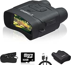 TOMSHOO Night Vision Goggles, 4K Night Vision Binoculars 4000mAh Infrared Night Vision Binoculars 3'' Screen 32GB TF Card