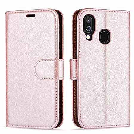 Case Collection Premium Leather Folio Cover for Samsung Galaxy A40 Case (5.9") Magnetic Closure Full Protection Design Wallet Flip with [Card Slots] and [Kickstand] for Samsung Galaxy A40 Phone Case