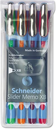 Schneider Memo Ballpoint Pens, 1.4 mm, Assorted Ink (STW150295)