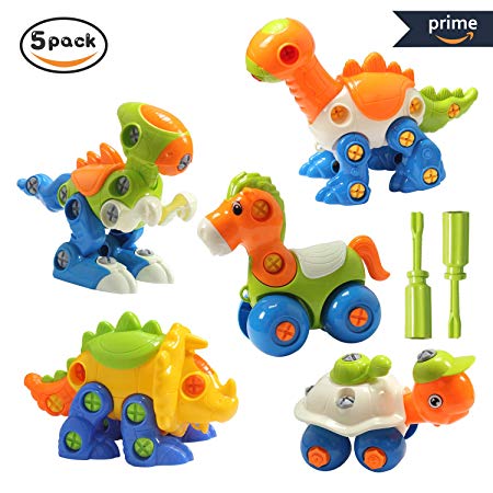 HOMOFY Take Apart Toys Dinosaur Toys(Pack of 5) Assembling Puzzle Instructive & Interesting Construction Play Set Removable Toys The Best Gift for Kids 2 year  (Dinosaur Toys(Pack of 5))
