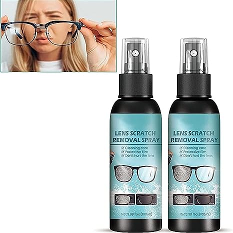 2023 New Lens Scratch Removal Spray, Glass Scratch Repair Fluid, Lens Scratch Remover, Glasses Lens Cleaning Spray for Sunglasses Screen Cleaning Tool (2PCS)