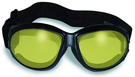 Eliminator 24 Yellow Tint-Transitional Lens Red Baron Motorcycle Aviator Riding Goggles Day Night With Photocromatic Transition Lenses (Yellow to Smoke) Boxed and Includes Micro Fiber Pouch for Storage and Safe Cleaning.