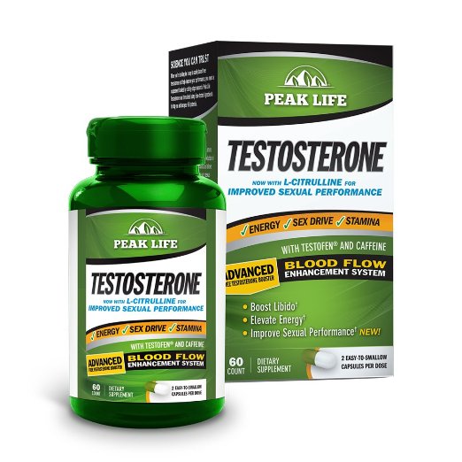 Peak Life - Testosterone with L-citrulline and Testofen - 120 ct