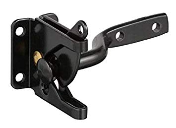 Automatic self Locking Latch for Fence, gate, Door, Metal Gravity Lever, 4 ⅛”, Black