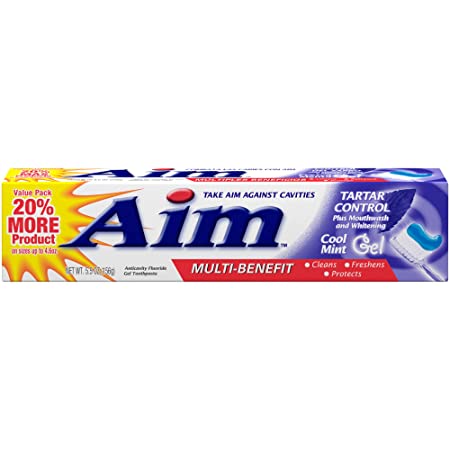 AIM Tartar Control Plus Mouthwash & Whitening Anticavity Fluoride Toothpaste, 5.5 oz