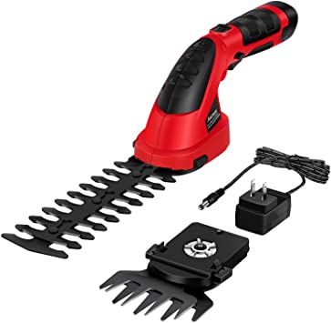 AVID POWER 7.2V 2-in-1 Cordless Grass Shears, Handheld Light Duty Shrub Trimmer with Rechargeable Lithium-Ion Battery and Charger, Rotatable Head, Small Hedge Trimmer for Garden