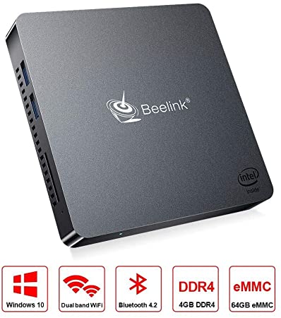 Beelink T34-M Mini PC Windows 10 Pro Quad Core Intel N3450(up to 2.2GHz) Mini Desktop Computer 4K HDMI&VGA DDR4 4GB RAM 64GB, 2.4G/5G WiFi, Gigabit Ethernet, USB 3.0, BT4.0 Support Auto Power On