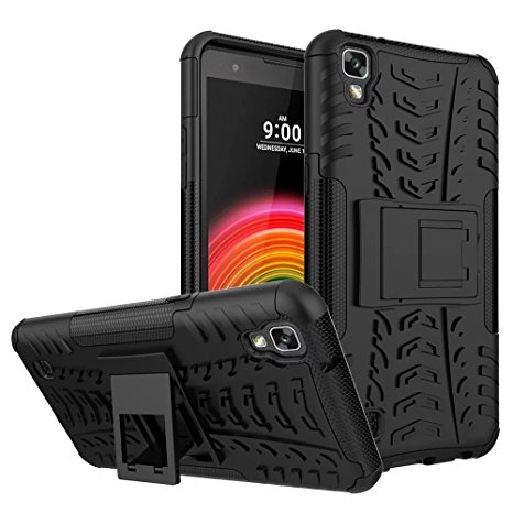 LG X Power Case, Valenth Rhombus Bling Rhinestones Hard Back Case Shockproof Drop Resistence Protective Case for LG X Power Black/Black