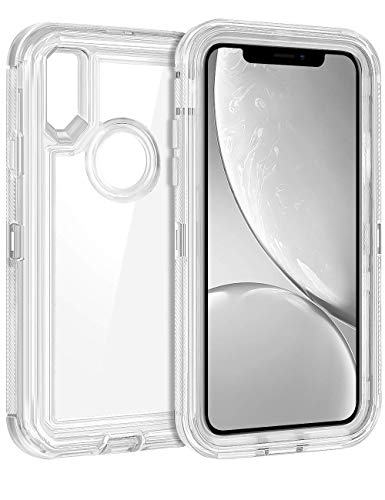 Coolden Hybrid Clear Phone Case for iPhone XR (6.1"), Heavy Duty Protective Dual Layer Shockproof Case with Hard PC Bumper & Soft TPU Back for Apple iPhone XR (2018 Release) – Transparent