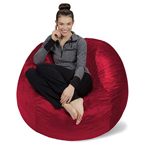 Sofa Sack - Plush, Ultra Soft Bean Bag Chair - Memory Foam Bean Bag Chair with Microsuede Cover - Stuffed Foam Filled Furniture and Accessories For Dorm Room - Cinnabar 4'