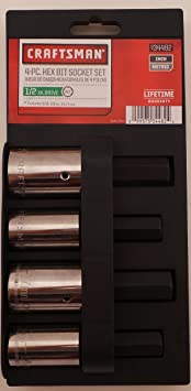 Craftsman 4-pc Hex Bit Socket Set 1/2-in Drive