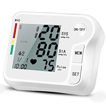 Wrist Blood Pressure Monitor, Portable Automatic Digital BP Monitor Irregular Heart Beat Detection with Large Display Screen Adjustable 5.3"-8.5" Cuff for Home Travel Use