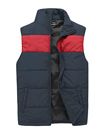 MADHERO Mens Quilted Vest Outerwear Lightweight Warm Padded Sleeveless Jacket