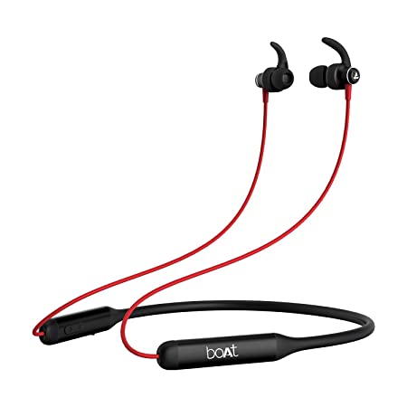 boAt Rockerz 335 Wireless Neckband with ASAP Charge, Up to 30H Playback, Qualcomm aptX & CVC, Enhanced Bass, Metal Control Board, IPX5, Type C Port, Bluetooth v5.0, Voice Assistant(Red)