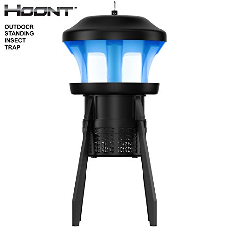 Hoont Indoor / Outdoor 3-Way Mosquito and Fly Trap with Stand - Bright UV Light, Fan & Attractant / Get Rid of All Mosquitoes, Gnats, Wasps, Etc. – Perfect for Gardens, Pools, Yards, Patio, etc.
