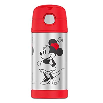 Minnie Mouse Thermos Funtainer for Kids - Insulated 12 Hour Cold Drink Stainless Steel Thermos (12 Ounce, BPA-Free)