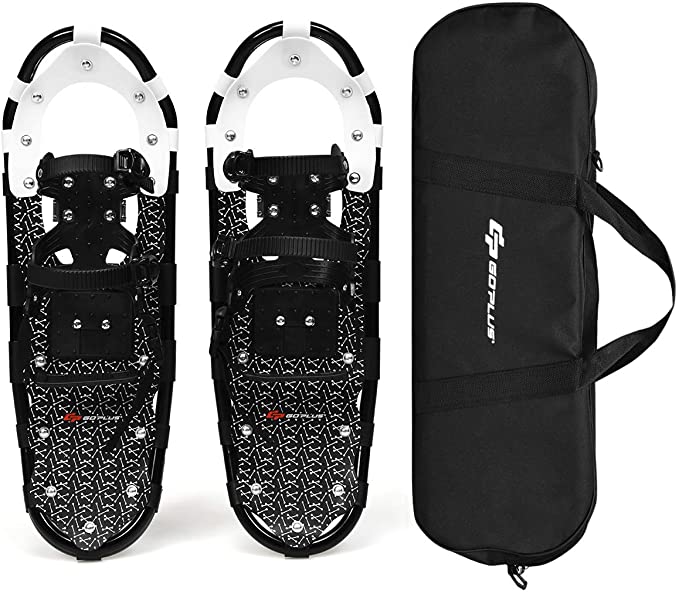 Goplus 21"/25"/30" Snowshoes for Men and Women, Lightweight Aluminum Alloy All Terrain Snow Shoes with Adjustable Ratchet Bindings with Carrying Tote Bag