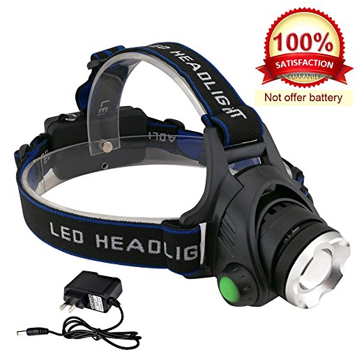 LED Headlamp  - 3 Modes Headlight, T6 Flashlight Headlamp, Battery Powered Helmet Light for Camping, Running, Outdoor fishing,hiking and reading, present a charger -[DAGO-Mart Quality Guarantee]