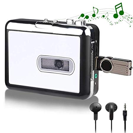 Cassette Player, Tape to MP3 Converter, Portable Walkman Cassette Player, USB Cassette Capture, Save to USB Flash Drive Directly, No Need Computer